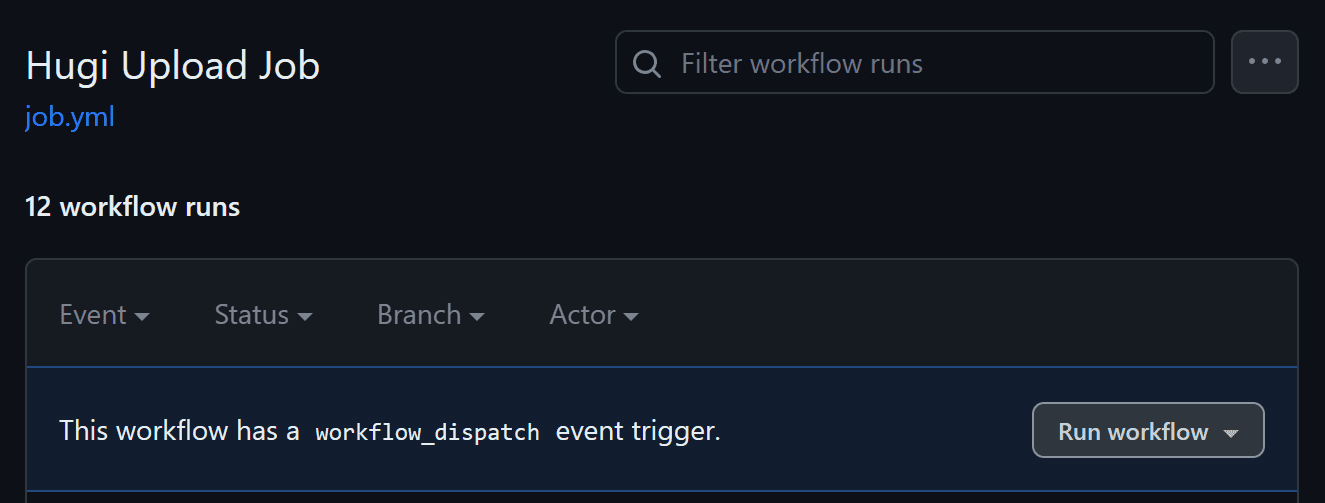 github action manual trigger